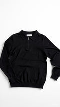 HALF-ZIP POLO COLLAR SWEATER