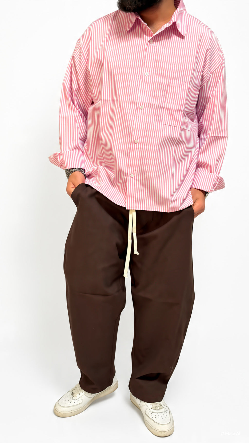 CAMICIA STRIPED — BLUE/PINK