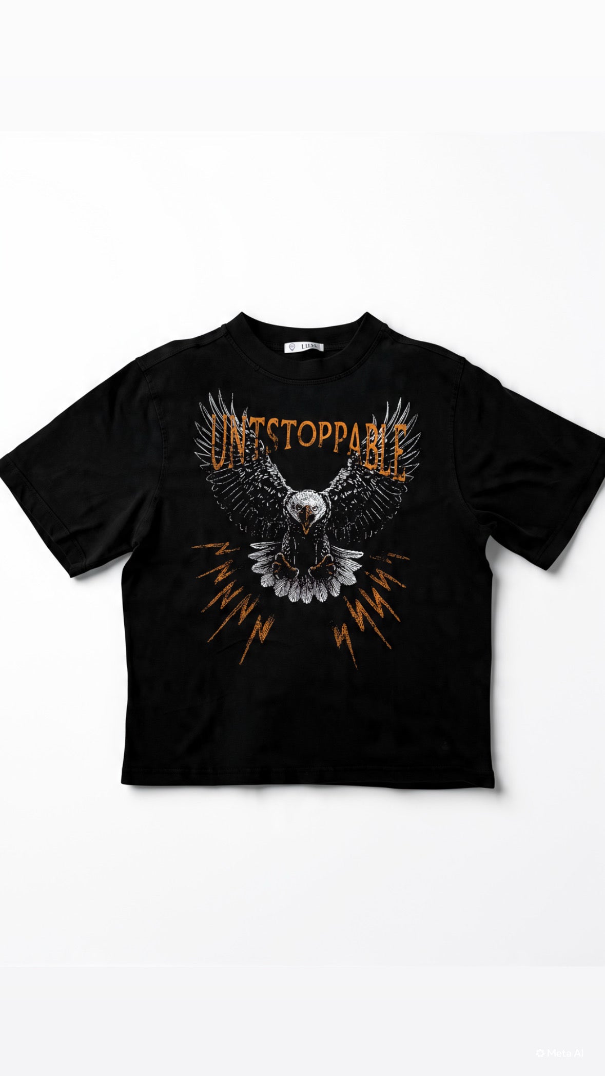 T-shirt Crop Ragazzo "Unstoppable" - Nera