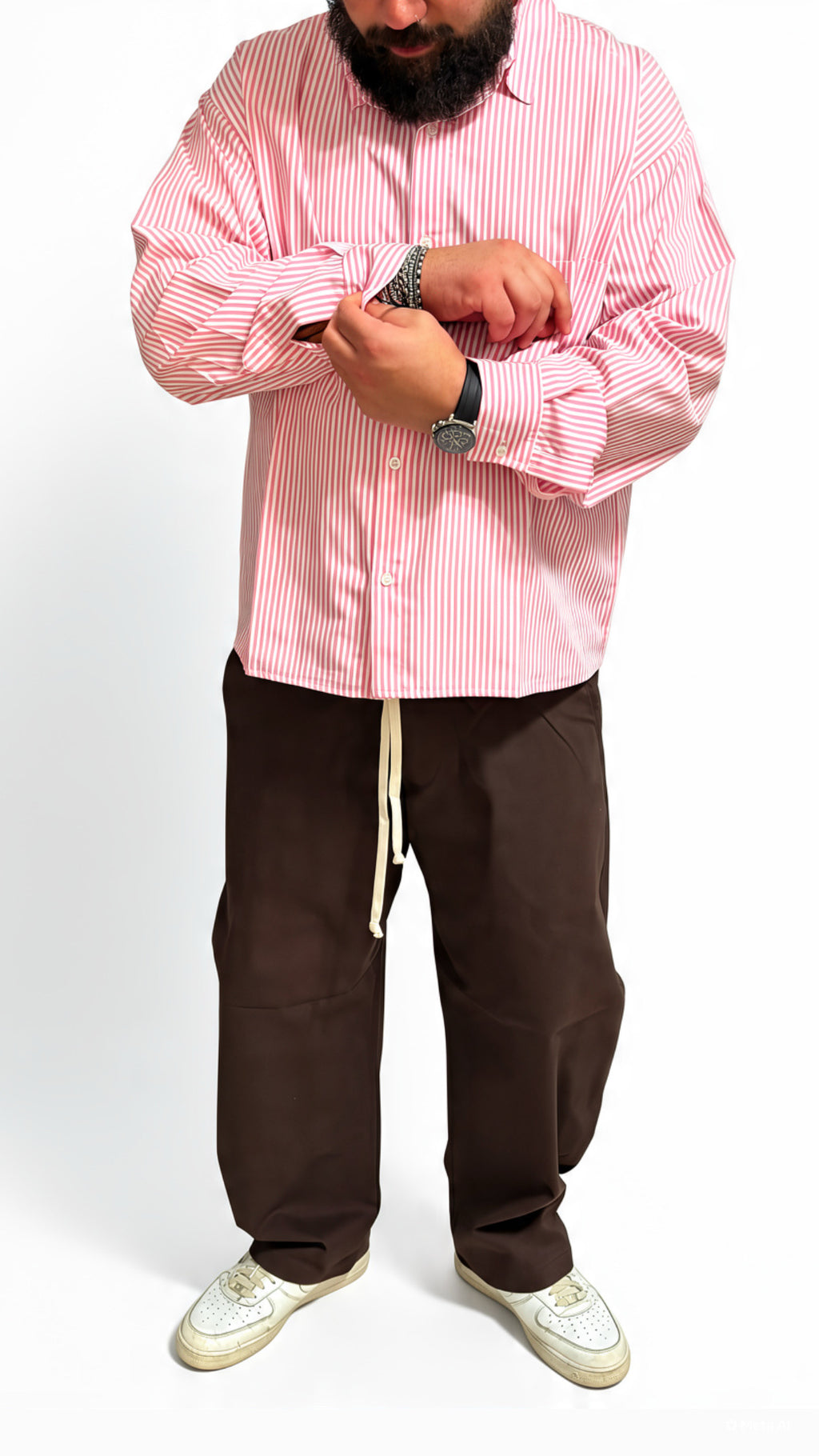 CAMICIA STRIPED — BLUE/PINK